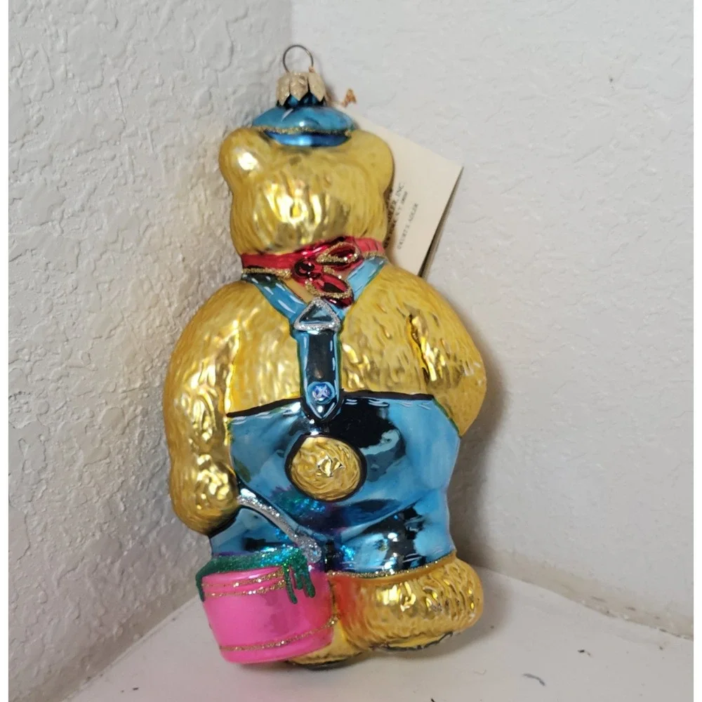 Kurt Adler Polonaise Bear Painter Ornament Komozja Blown Glass AP958 - READ